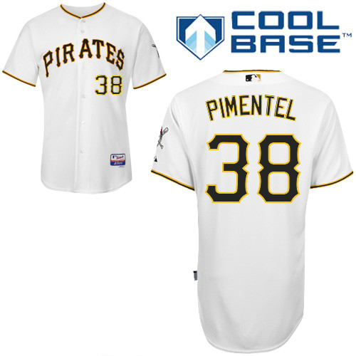 Stolmy Pimentel #38 MLB Jersey-Pittsburgh Pirates Men's Authentic Home White Cool Base Baseball Jersey